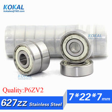 [S627ZZ-P6]Free Shipping 10pcs Stainless steel 440C ABEC-7 domestic refrigerator ball bearing S627zz S627-2z S627z 7*22*7mm 2024 - buy cheap