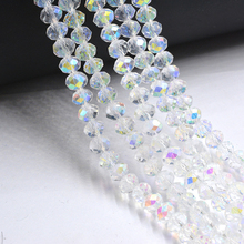 Cuentas de cristal bicono austriaco para fabricación de joyas, abalorios de cristal de 140 uds, 4mm, Color AB, blanco 2024 - compra barato