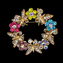 OneckOha Colorful Rhinestone Flower Brooches Animal Dragonfly Pin Women's Jewelry Brooch Pin Hat Bag Garment Accessories 2024 - buy cheap