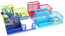 Square Net Penholder Desk Storage Box Container Pencil Holders Stand Stationary Office Comestic Organizer 2024 - buy cheap