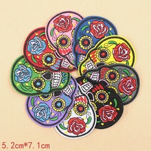 20 pcs Punk Rock Skull Embroidery Patches Various Style Flower Rose Skeleton Iron On Biker Patches Clothes Stickers Applique 2024 - buy cheap
