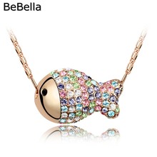 BeBella-collar con colgante de pez chapado en oro, joyería de moda para mujeres, niñas y niños, regalo de Navidad para amantes 2024 - compra barato