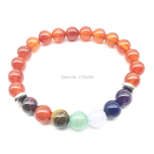 SN1342 Fashion Bracelet For Women Trendy Natural Carnelian 7 Chakra Mala Yoga Bracelet Meditative Yogi Balance Jewelry 2024 - buy cheap