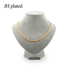 JHplated Trendy Golden Necklaces width 4mm length 50cm fashion Men necklace women jewelry choker boyfriend Birthday present gift 2024 - buy cheap