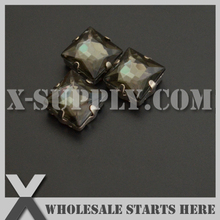 10x10mm Mounted Square #27 Black Diamond Acrylic Rhinestone Gems in Silver NICKEL Sew on Setting for Shoe,Garment 2024 - buy cheap