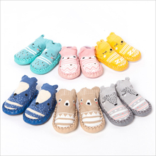 Cute Animals Shoe Socks For Baby Combed Cotton Anti Slip Boy Girl Indoor Socks Leather Sole Newborn Socks 0-24M Home Slippers 2024 - buy cheap