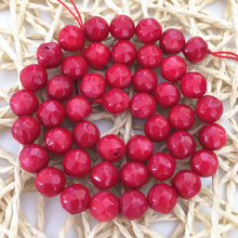 Natural red coral stone 6mm 8mm round faceted beads diy jewelry free shipping high quality diy loose beads 15inch B654 2024 - buy cheap