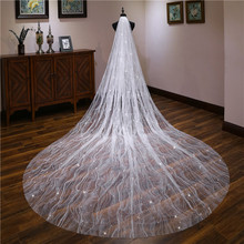 Sparkling Sequins Long Bridal Veil 3M Cathedral Veil ivory Long Bridal Wedding Accessories Hair Accessories 2024 - buy cheap