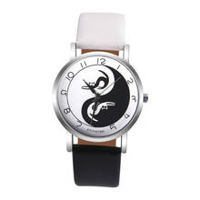 Relojes mujer 2019 Womens watch Yin-Yang Cute Cat Printed Faux Leather Band Analog Quartz Watch Clock Female Relogio Feminino 2024 - buy cheap