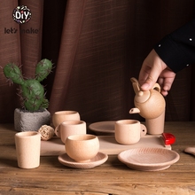 Jogo de chá tabuleiro de madeira para puxar, brinquedos inspirados em madeira para o desenvolvimento da criança montessori 2024 - compre barato