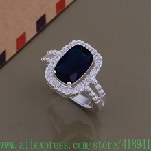Посеребренное кольцо, посеребренные модные ювелирные изделия, инкрустированный темно-синим камнем/ewpannwa bxrakoya AR706 2024 - купить недорого