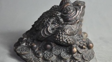 china fengshui bronze gilt wealth money coin ingot golden toad bufo frog statue 2024 - buy cheap