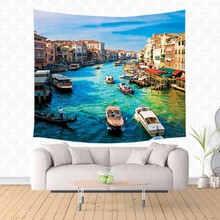 Wall Hanging Tapestry Venice Scenery Pattern Sandy Beach Picnic Throw Rug Blanket Travel Sleeping Pad Camping Tent 2024 - buy cheap