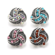 10pcs/lot Windmill style Snap Jewelry 12mm Snap Buttons With Rhinestone Charm Button Fit Snap Bracelets Bangles for women 2024 - buy cheap