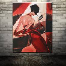 2015 Hot Hand painted Sexy Singing Girl Naked Figure Oil Painting On Canvas Modern Picture Wall Arts Decoration For Living Room 2024 - buy cheap