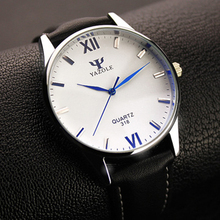 Yazole Quartz Watch Men Casual Business Leather Strap Watches Classic Ultra-thin Blue Glass Mens Quartz-watch Reloj Hombre 2024 - buy cheap