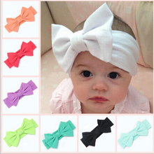 1pcs Retail New Cotton Elastic Newborn Baby Girls Solid Color Headband Bowknot Hair Band Children Infant Headband bandeau bebe 2024 - buy cheap