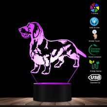 Cute Dachshund Dog 3D Optical illusion Light Sausage Dog Wiener Dog Pet Puppy Home Decor LED Night Light Creative Table Lamp 2024 - buy cheap