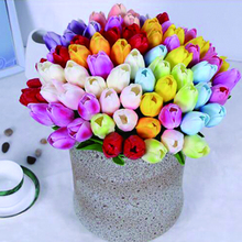 wedding decoration mini tulip flower real touch wedding flower bouquet artificial silk flowers for home party decoration 18pcs 2024 - buy cheap