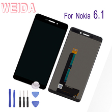Сенсорный ЖК-экран WEIDA для Nokia 6,1 N6 -2018, 5,5 дюйма + инструмент TA-1016 TA-1043 TA-1089 2024 - купить недорого