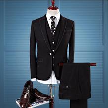 (Пиджак + жилет + брюки) 2019 новый стиль мужской высококачественный пиджак делового костюма для отдыха мужские шерстяные костюмы Свадебный костюм 2024 - купить недорого