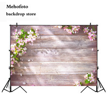 Mehofoto-fondo fotográfico de primavera con flores y tablero de madera, telón de fondo con diseño Floral para pared, ducha y vídeo, 254 2024 - compra barato