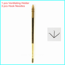 1Pcs Metal Bronze Lace Wig Ventilating Holder and 3 Size Hook Needles Top Quality Easy To Hook Or Repair 2024 - buy cheap