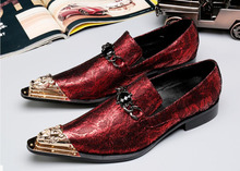 Homens vermelhos vestido sapatos de moda estilo homem couro genuíno 2018 primavera sapatos de casamento social masculino oxfords sapatos planos sapatos 2024 - compre barato