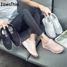 ZawsThia/удобные женские туфли на плоской подошве и платформе; Женская обувь на шнурках; Цвет розовый, серебристый; Повседневная женская обувь; Кроссовки на вулканизированной подошве 2024 - купить недорого