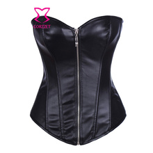 Victorian Black Faux Leather Corset Tops Espartilhos e Corpetes Gothic Clothing Steampunk Women Corsets And Bustiers Sexy Korse 2024 - buy cheap