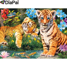 DIAPAI-pintura de diamante 5D DIY "Animal tiger", 100% de diamantes de imitación cuadrados o redondos, bordado de punto de cruz, decoración 3D, A21867 2024 - compra barato