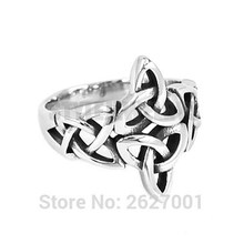 Anillo de nudo celta de color plata para mujer, joyería de acero inoxidable, estilo Claddagh, moda motorista, SWR0637B, venta al por mayor 2024 - compra barato