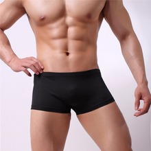 200pcs/lot factory Wholesale Sexy Men Boxer Silk quickly dry Underwear Male  Solid Panties Underpants Cueca Boxershorts Homme 2024 - buy cheap
