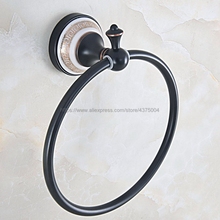 Black Oil Rubbed Brass Round Style Wall-Mounted Towels Ring Holder Hanger Bathroom Towel Bar Nba715 2024 - buy cheap