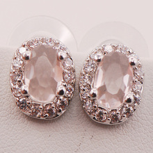 Morganite Woman 925 Sterling Silver Crystal Earrings TE479 2024 - buy cheap
