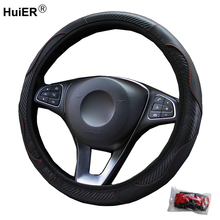 HuiER Car Steering Wheel Cover Artificial Leather Braid on the Steering wheel For 37 38 CM Volant Auto No Inner Ring Car Styling 2024 - buy cheap