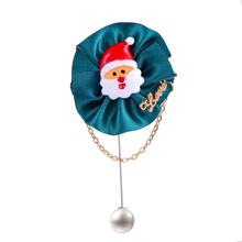 Broche de Navidad para mujer, alfileres, pendiente de perlas de imitación, árbol de Navidad, Papá Noel, muñeco de nieve, guirnalda, broches de tela, regalo de joyería 2024 - compra barato