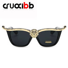 CRUOXIBB Queen Style Oversized Cat Eye Sunglasses Man Women Wild Lions Head Sexy Sun Glasses Superstars Brand Designer Eyewear 2024 - buy cheap