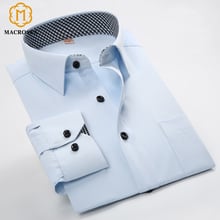 Рубашка мужская деловая с длинным рукавом, модная классическая, брендовая одежда, весна-осень 2024 - купить недорого