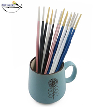 Palillos de acero inoxidable para Sushi, palillos coreanos de colores, Azul, Negro, Rosa, 23,4 cm, 304, 1 par (2 uds.) 2024 - compra barato