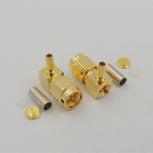 30 pcs Gold Plated SMA male plug right angle crimp coaxial RG174 RG316 LMR100 RF connector 2024 - buy cheap