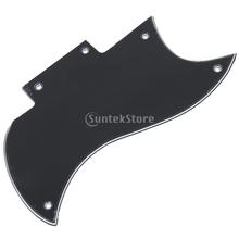 Pickguard black 3 de 3 camadas, placa para guitarra elétrica sg 2024 - compre barato