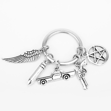 MQCHUN Supernatural Inspired Keychain Devil's Trap Fashion Silver Pentagram Pentacle SHunter's Style Keychain Keyring Gift -50 2024 - buy cheap