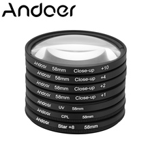 Andoer 58mm Photography Filter kit UV+CPL+Star8+Close-up (+1 +2 +4 +10) Filter for Canon Nikon Sony DSLR Camera Lens 2024 - buy cheap