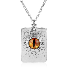 The Eye of Sauron Necklace Crack Square Pendant Necklaces Women Men Hip Hop Charm Jewelry Metal Key Chain Collar 2024 - buy cheap