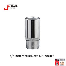 Jetech 3/8-inch metric drive 6 point 63mm long deep socket size 6mm 7mm 8mm 9mm 10mm 11mm 12mm 13mm 14mm to 24mm spanner socket 2024 - buy cheap