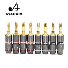 8 PCS ATAUDIO 24K Gold Plated Copper  Zinc Alloy Banana Plug Speaker Adapter Screw Audio Video Banana Jack 2024 - buy cheap