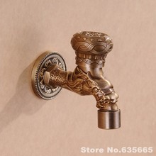 Grifo de baño de Arte Antiguo clásico montado en la pared, fregona, grifo de lavadora, accesorios de válvula de latón 2024 - compra barato