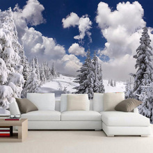 Custom Photo Wallpaper Winter Snow Landscape Forest Wall Mural Wall Decorations Living Room Sofa TV Wallpaper Mural De Pared 3D 2024 - buy cheap