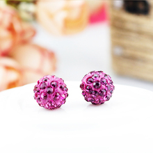 Hot Sale 50pcs/lot 8MM Hot Pink Disco Ball Pave Clay Beads Round Crystal Beads For Jewelry Making Cute Craft Bracelet DIY Beads 2024 - buy cheap